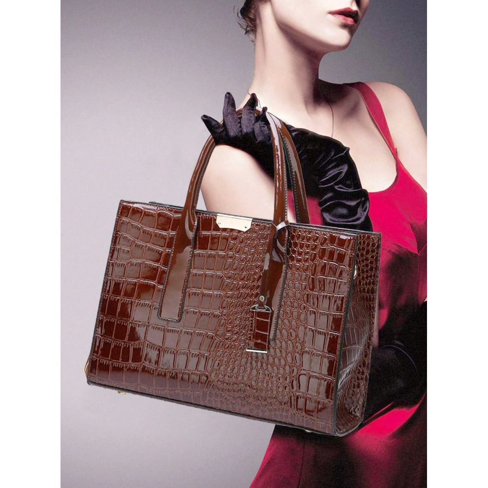 Embossed Top Handle Bag Elegan - Women'S Bags For Work incelemesi ve fiyatı