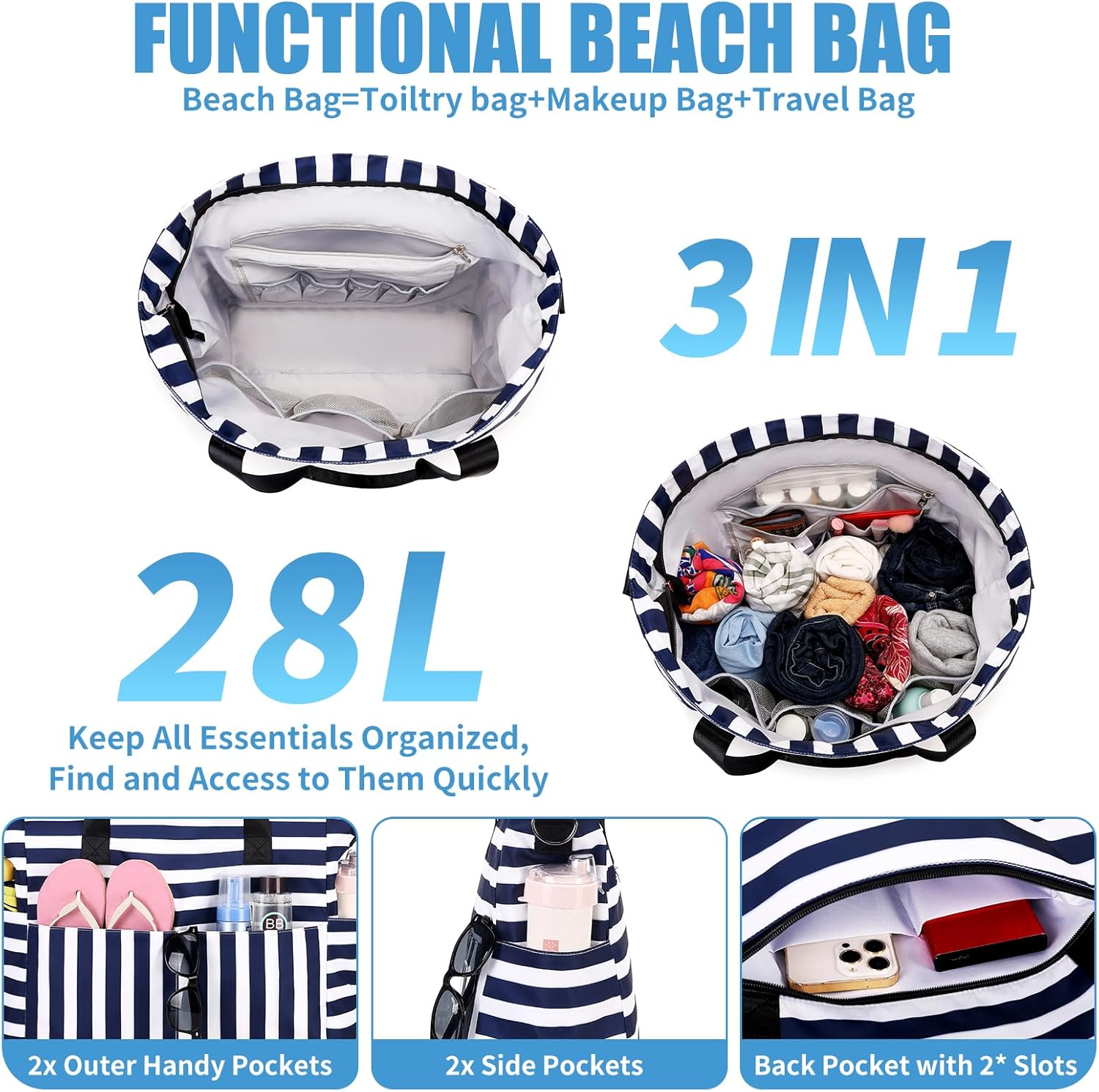 Large Waterproof Beach Bag wit - Women Bags Large incelemesi ve fiyatı