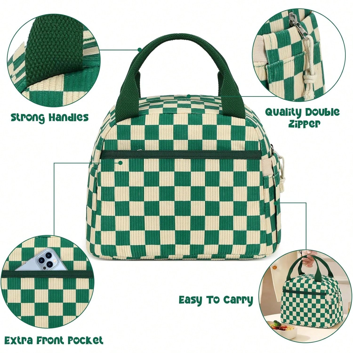 Cute Corduroy Lunch Tote Bags  - Women'S Bags For Work incelemesi ve fiyatı