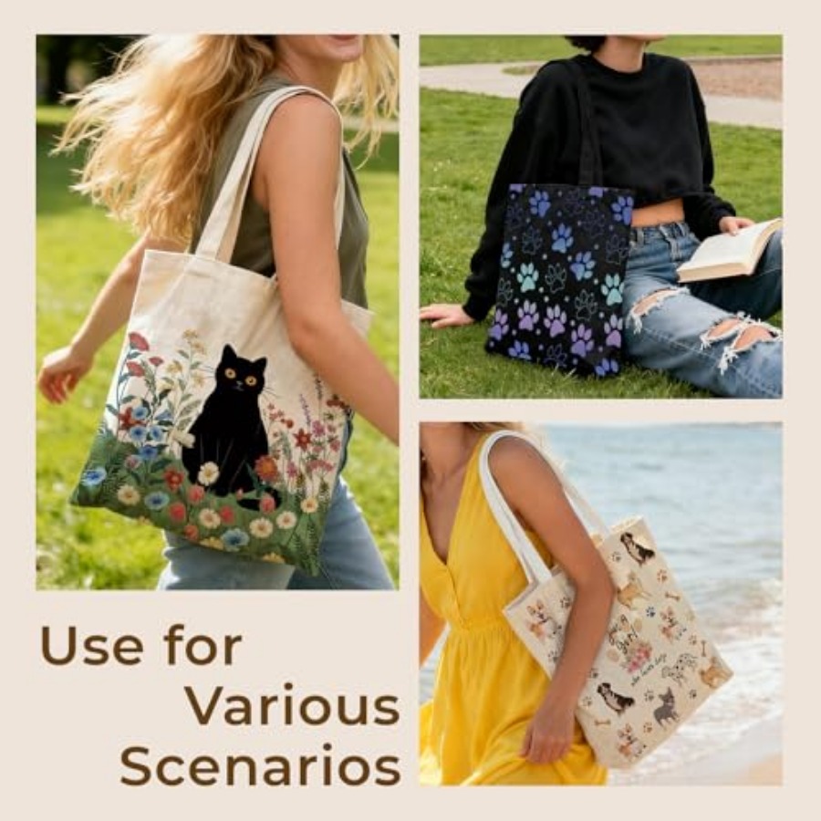 Cute Aesthetic Canvas Tote Bag - Women'S Bags For Work incelemesi ve fiyatı