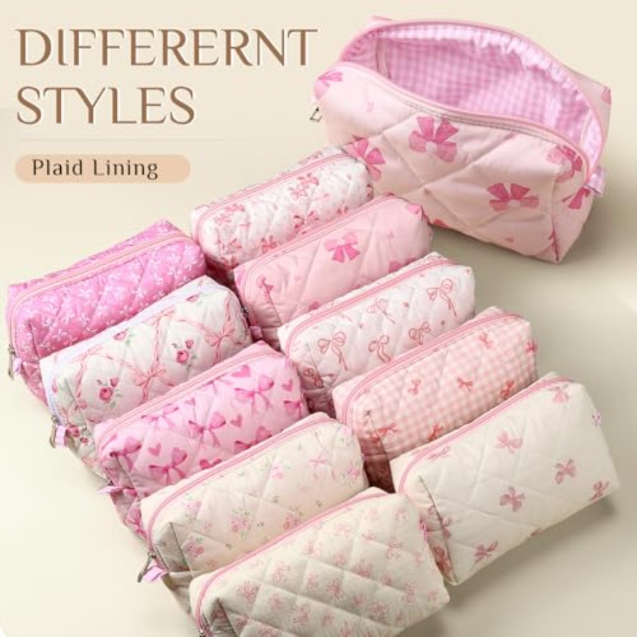 10 Pcs Quilted Makeup Bag Bulk - Women'S Bags incelemesi ve fiyatı